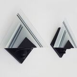 Pair of vintage Italian design metal wall lights from the 80s