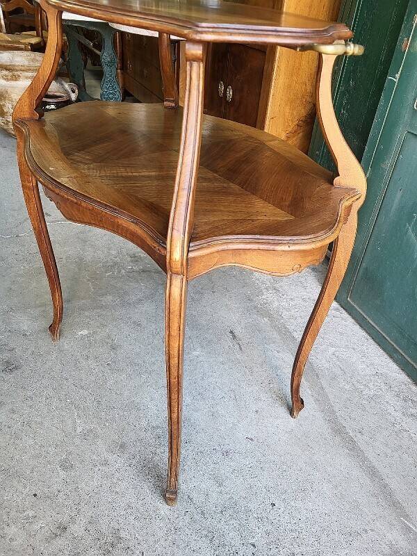Table à thé à 2 niveaux et 2 poignées