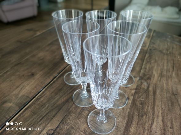Lot de 6 flûtes à champagne en Cristal d'Arques