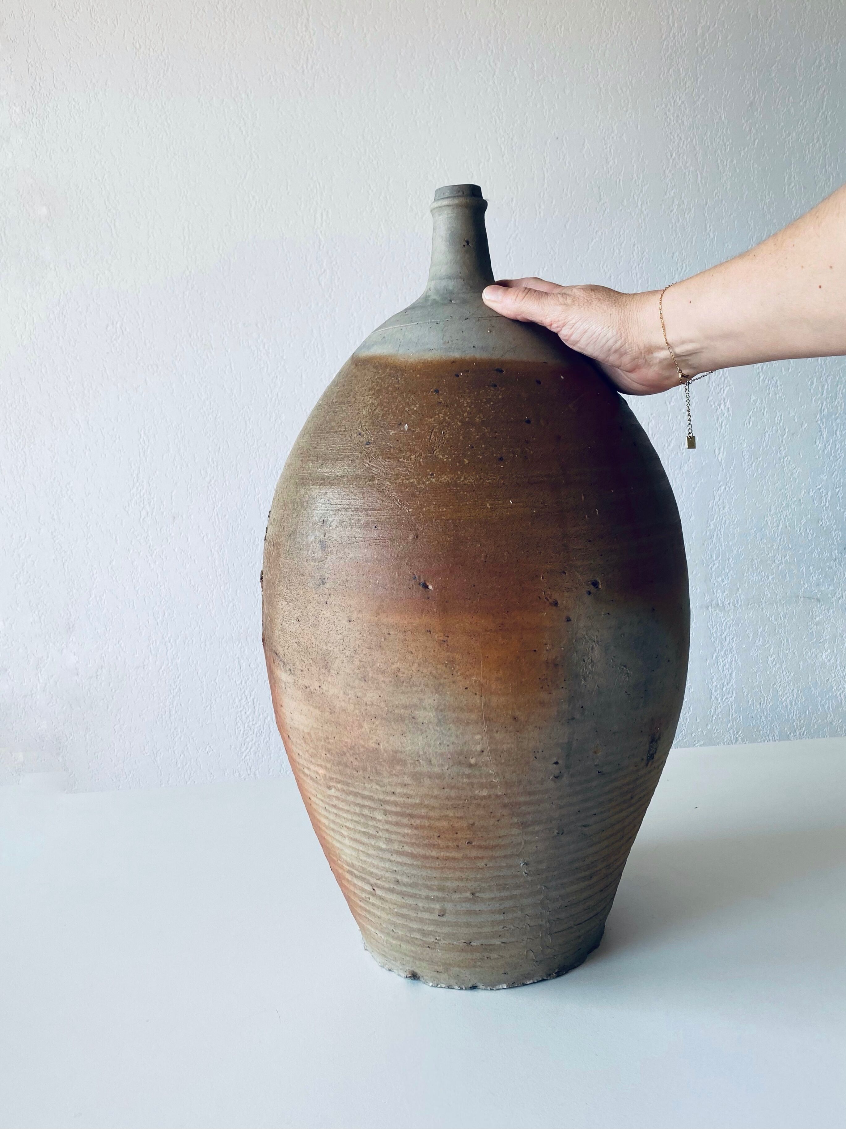 Very large old sandstone jar