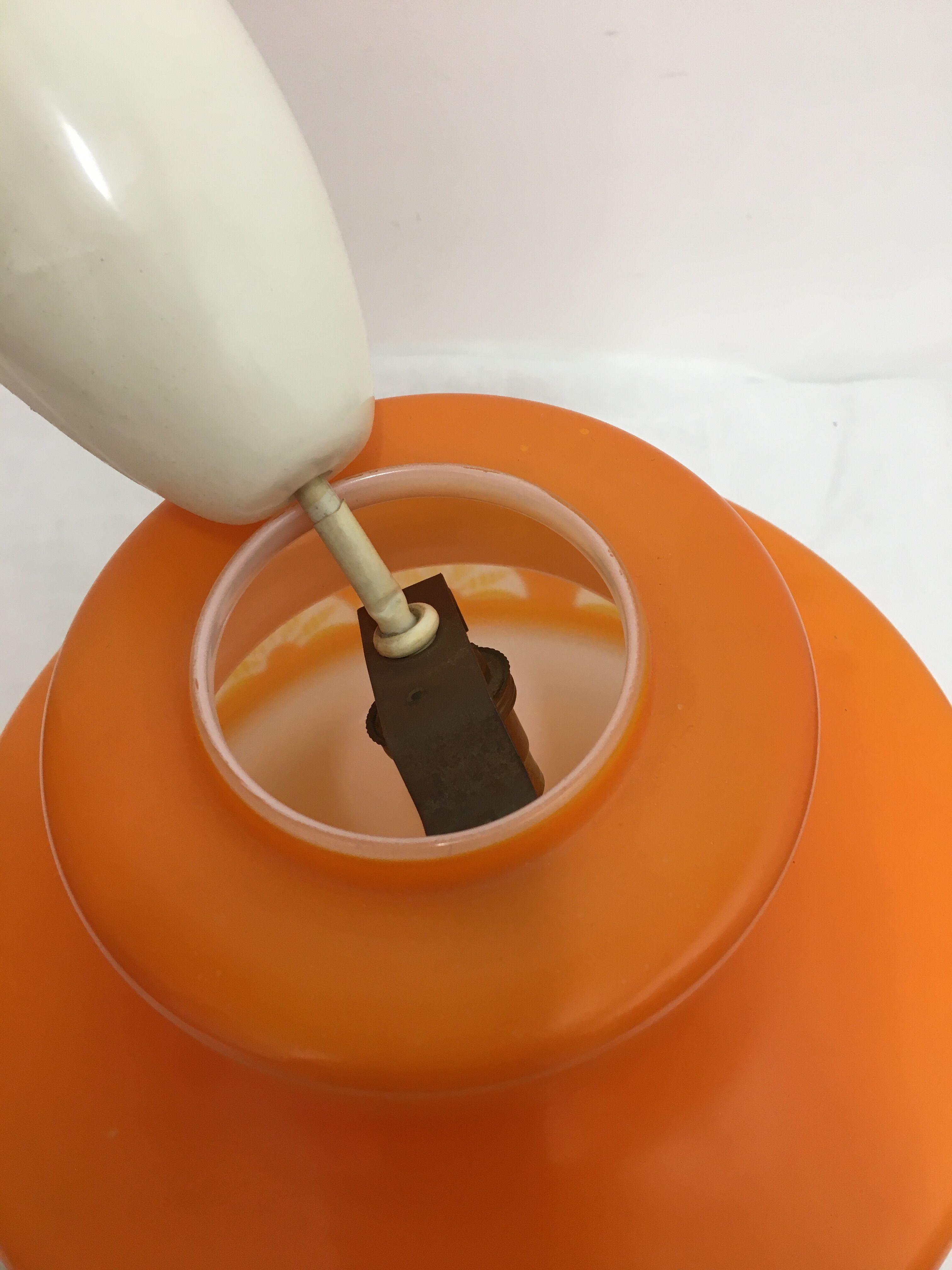 Orange opaline chandelier year 60