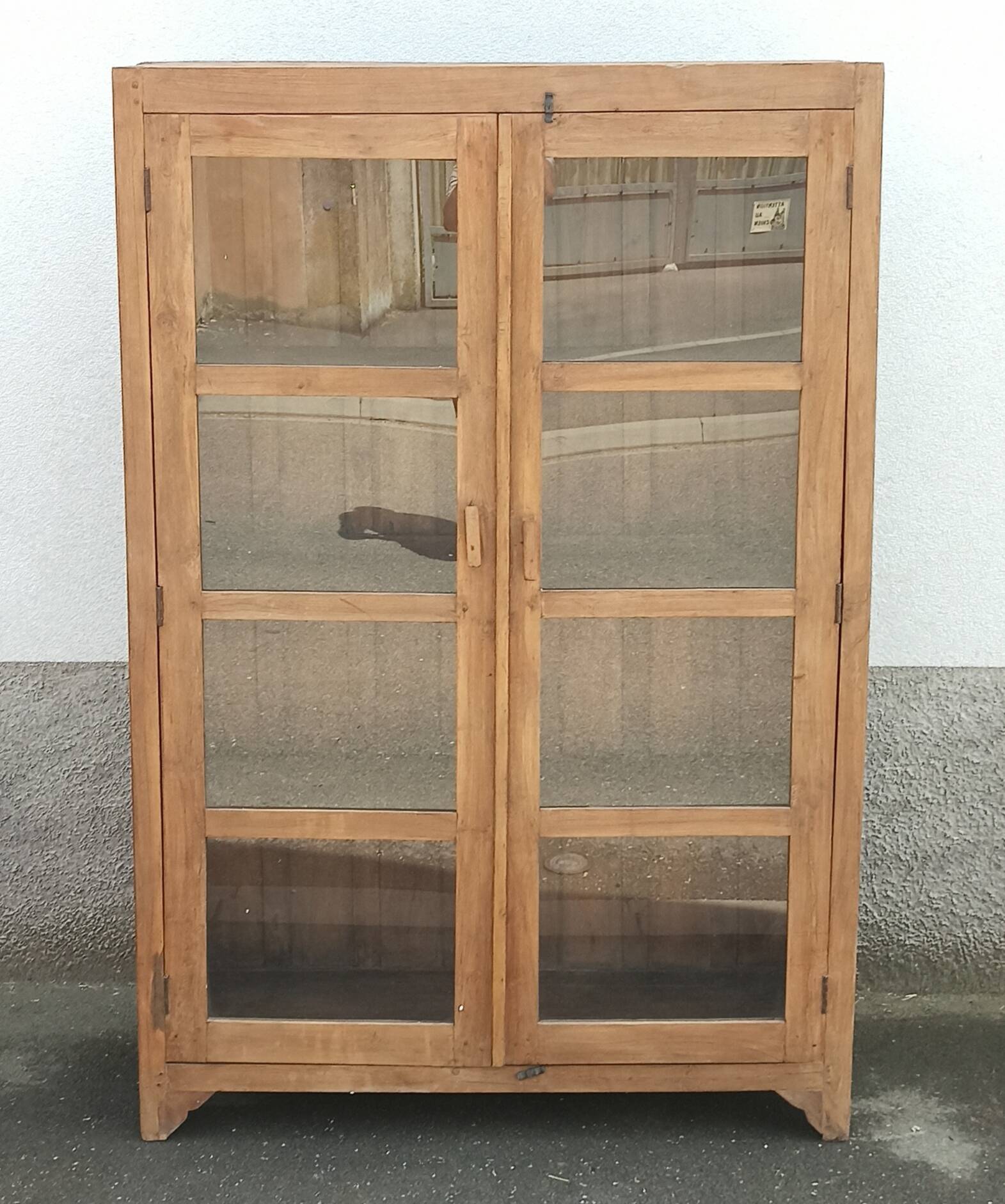 Old wooden glass cabinet