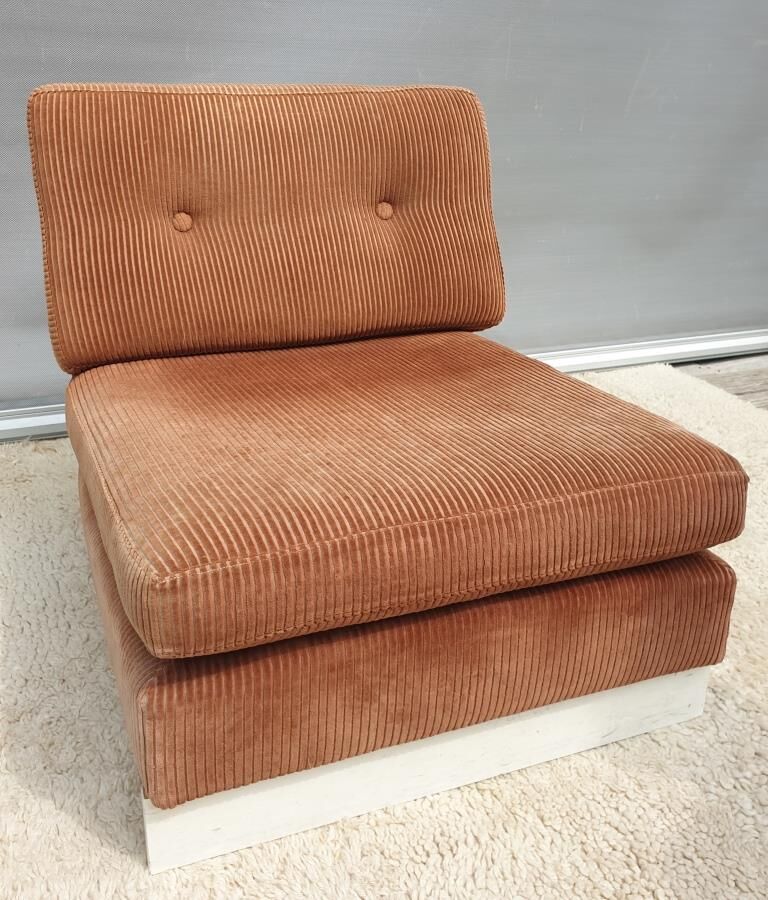 Lounge armchair 1970 corduroy "Pierre Richard"