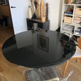 Chrome and glass dining table