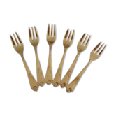 Fourchettes à gâteaux en métal doré