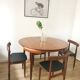 Ensemble table et chaise Hans Olsen scandinave teck 1950