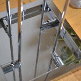 Modernist metal and glass floor lamp