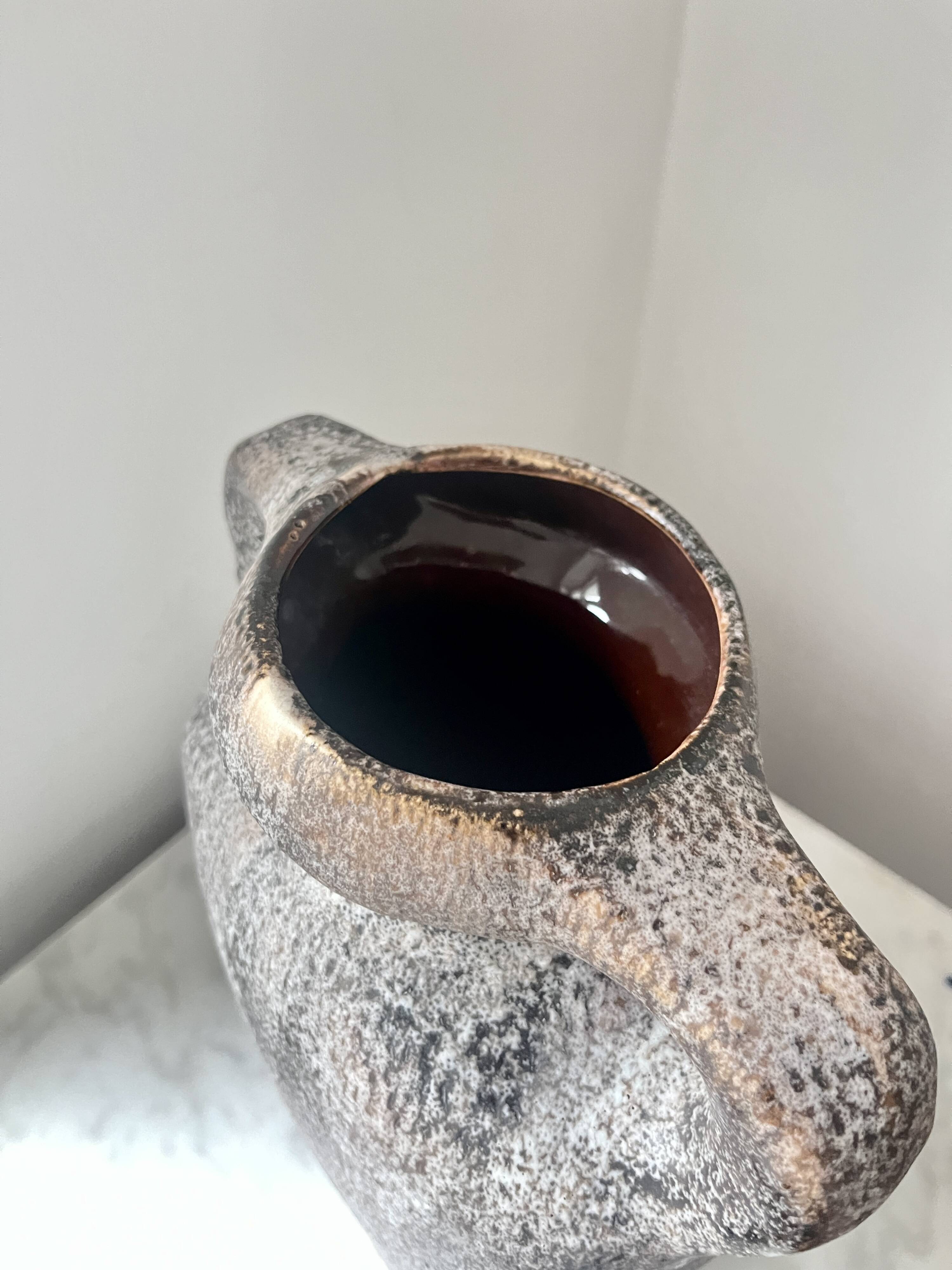 Vintage German Lava Style Grey Brown Amphora Vase, West Germany 1970s