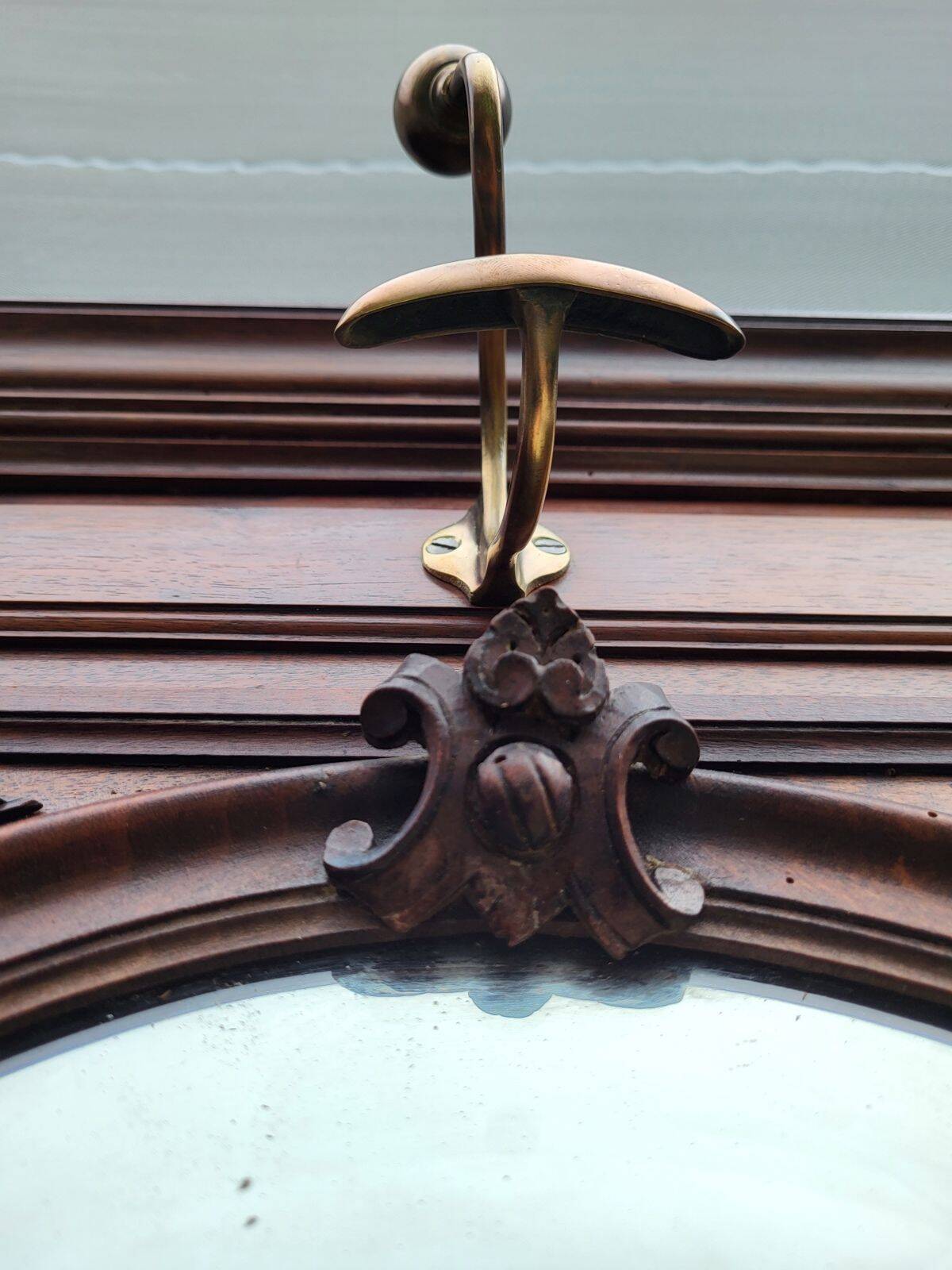 Monumental Art Nouveau wardrobe • walnut & brass