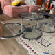 Chrome round coffee table