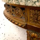 Louis XVI style console in gilded wood 20th century Veined green marble top