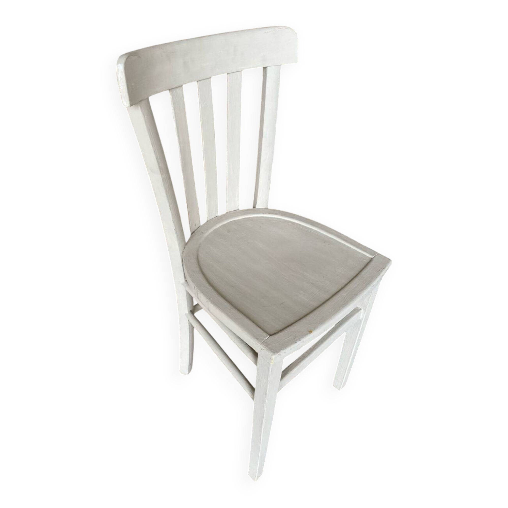 Vintage white wood baumann bistro chair old style #d541