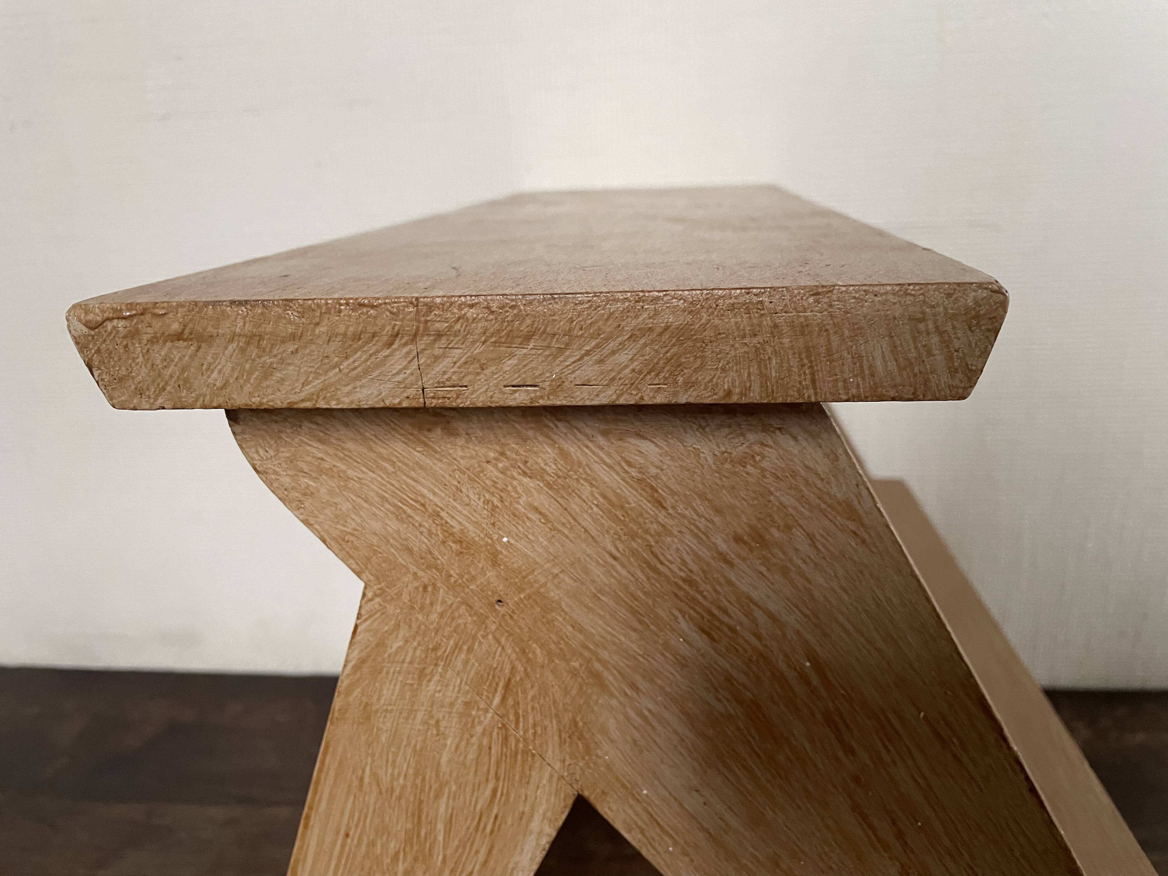 Weathered wooden step stool
