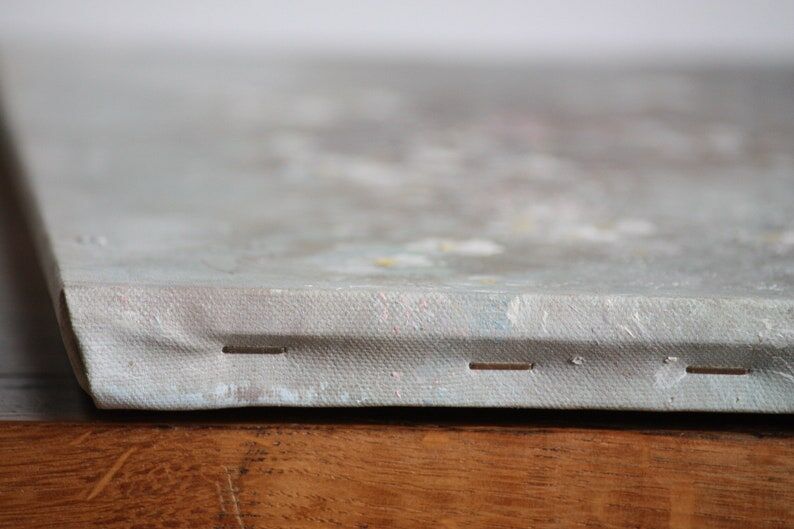 Painting on canvas flowers in meadow