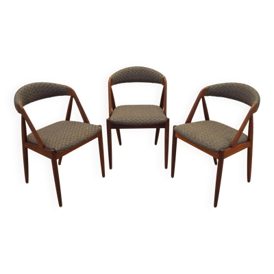 3 chaises danoises en teck par Kai Kristiansen, années 1970