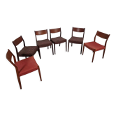 6 Scandinavian teak chairs, 60s