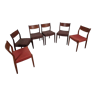 6 chaises scandinaves en teck, années 60