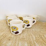 Six vintage coffee cups