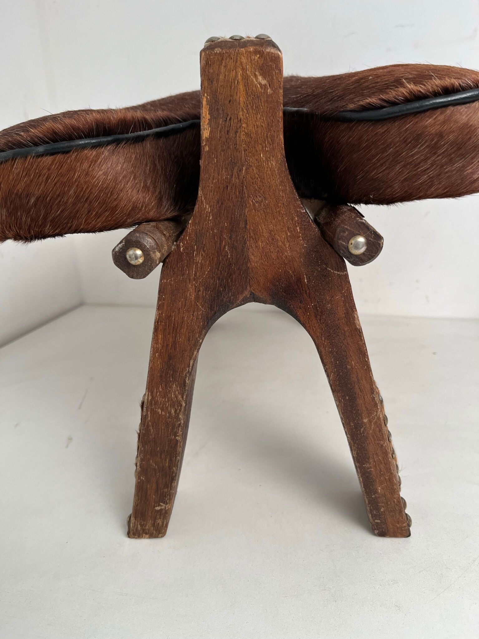 Vintage cowhide footrest