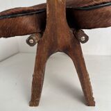 Vintage cowhide footrest