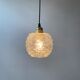Pair of vintage molded glass pendant lamps