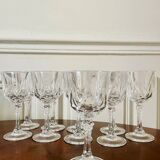 Service de 10 verres à pied en cristal ciselé