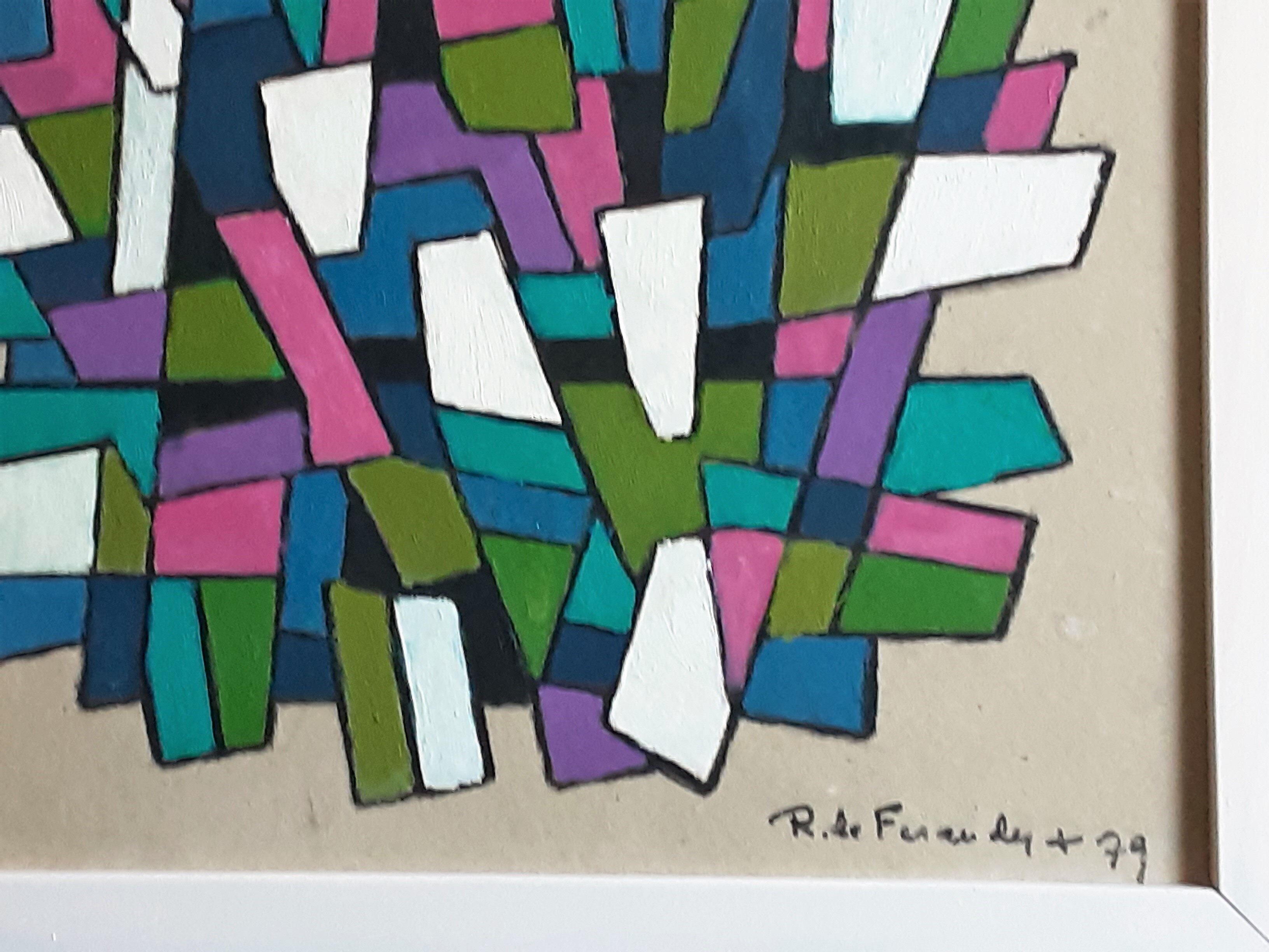 Abstract composition 70's by Robert de FERAUDY 1979