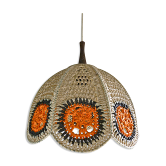 Suspension in raffia braided from the 1960s