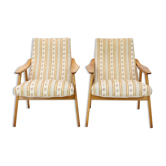 1960s pair of mid-century armchairs, czechoslovakia