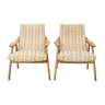 1960s pair of mid-century armchairs, czechoslovakia