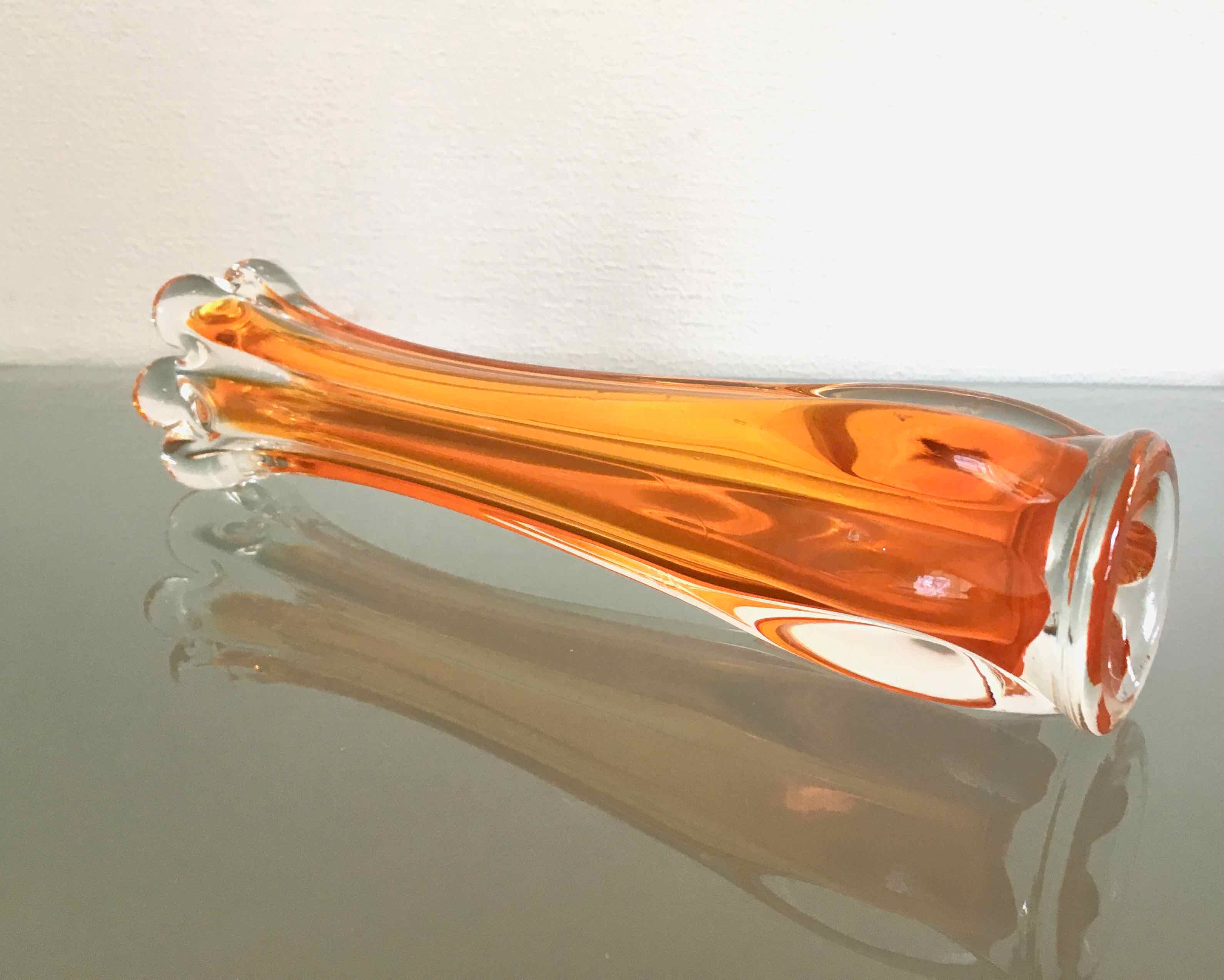 Vintage orange soliflore vase