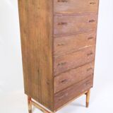 Chest Of Drawers Made In Teak With Oak Legs By Poul M. Volther From 1960s