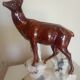 Statuette 43cm chamois on a snowy rock - polychrome ceramic