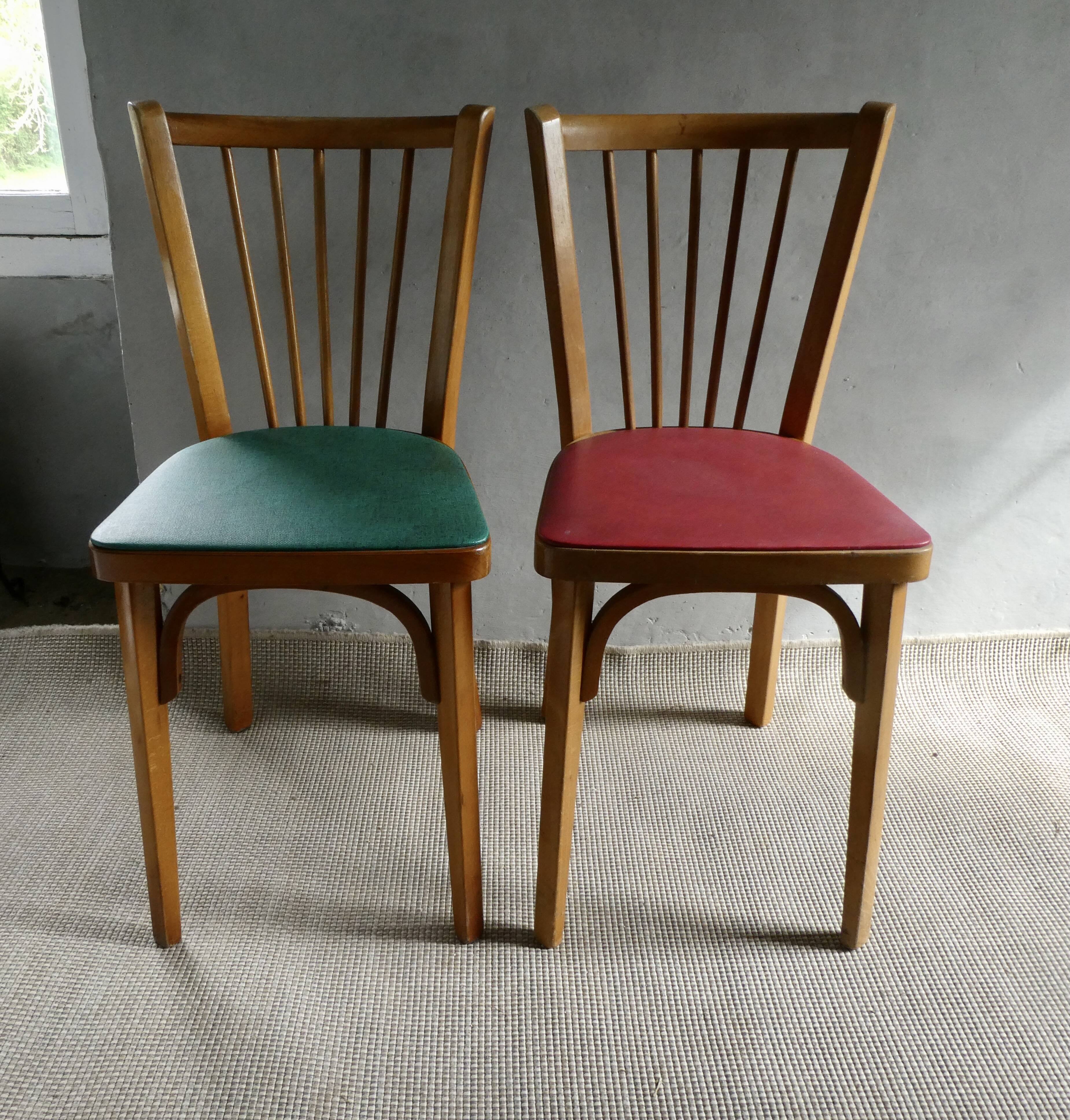 Pair of Baumann bistro chairs, No 12, 1960s