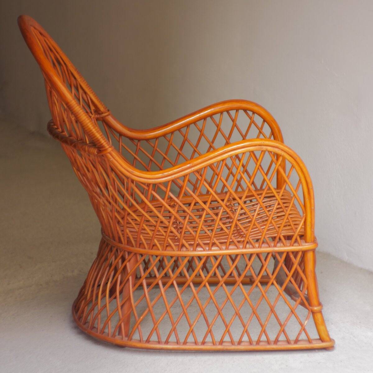 Wicker armchairs by Gervasoni, Italy, 1970s, set of 2