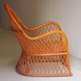 Wicker armchairs by Gervasoni, Italy, 1970s, set of 2