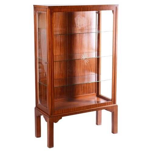 Czech Art Deco Display Cabinet in Mahogany and Glass, 1930s