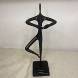 Statue de ballerine abstraite en bronze Bodrul Khalique