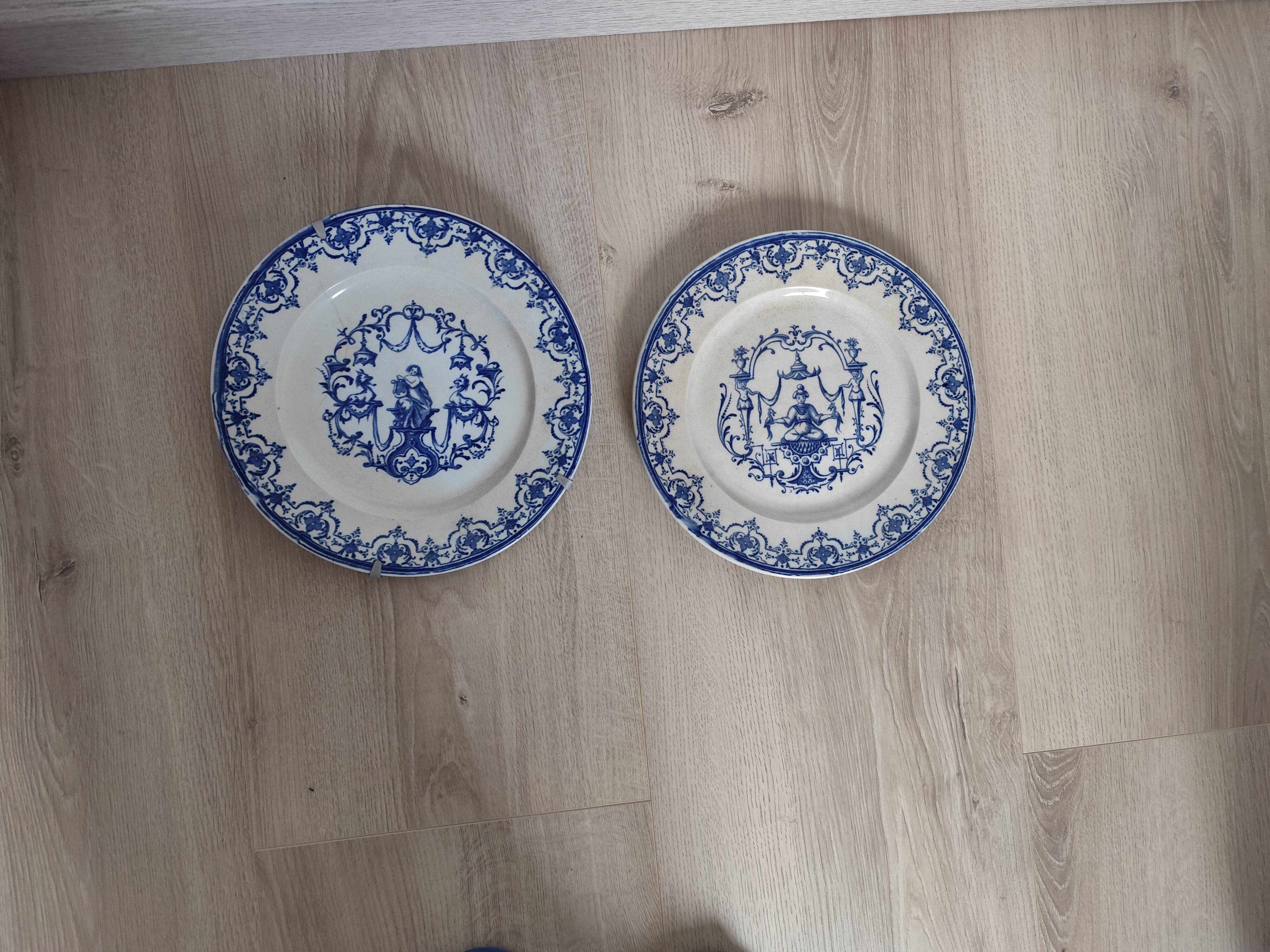 Duo d'assiettes Jules VIEILLARD & Cie XIXè Modèle Moustiers