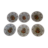 6 dessert plates "scènes galantes"