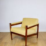 Classic PRL vintage loft armchair 70s yellow cream gold