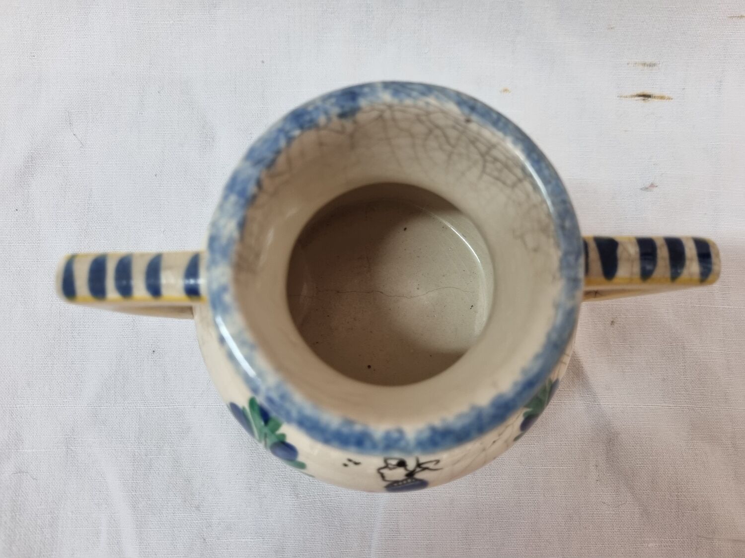 HB Quimper vase with handles, 1950