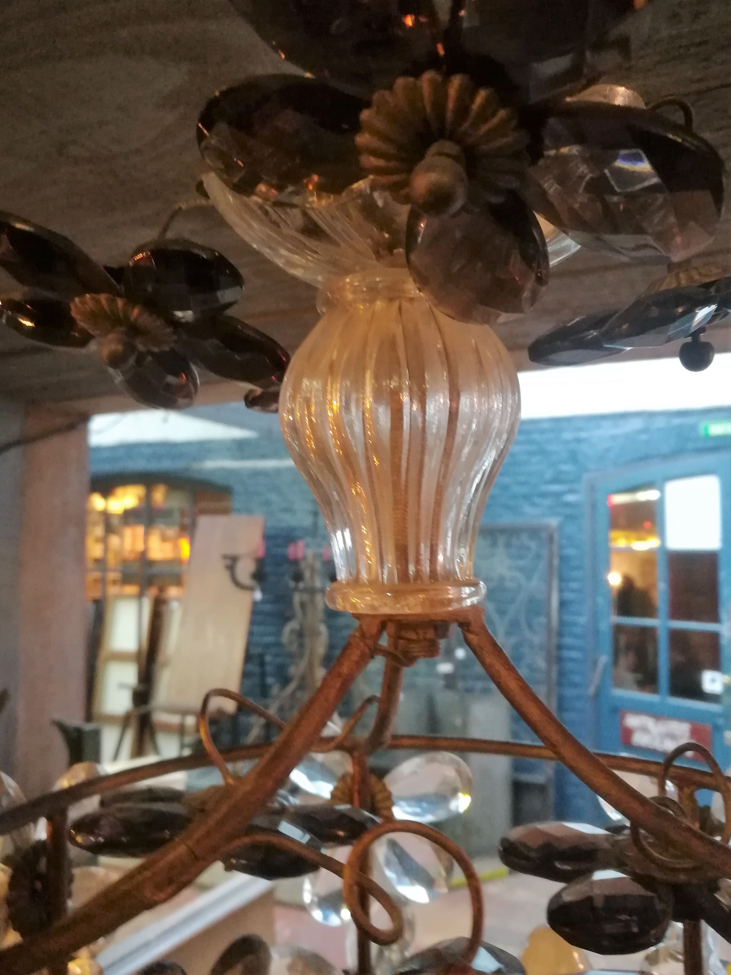 Chandelier with flowers in tassels