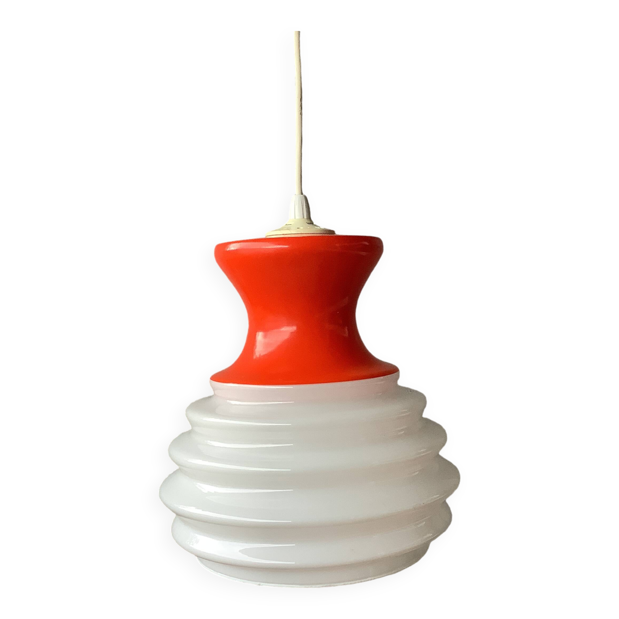 Space age opaline pendant light