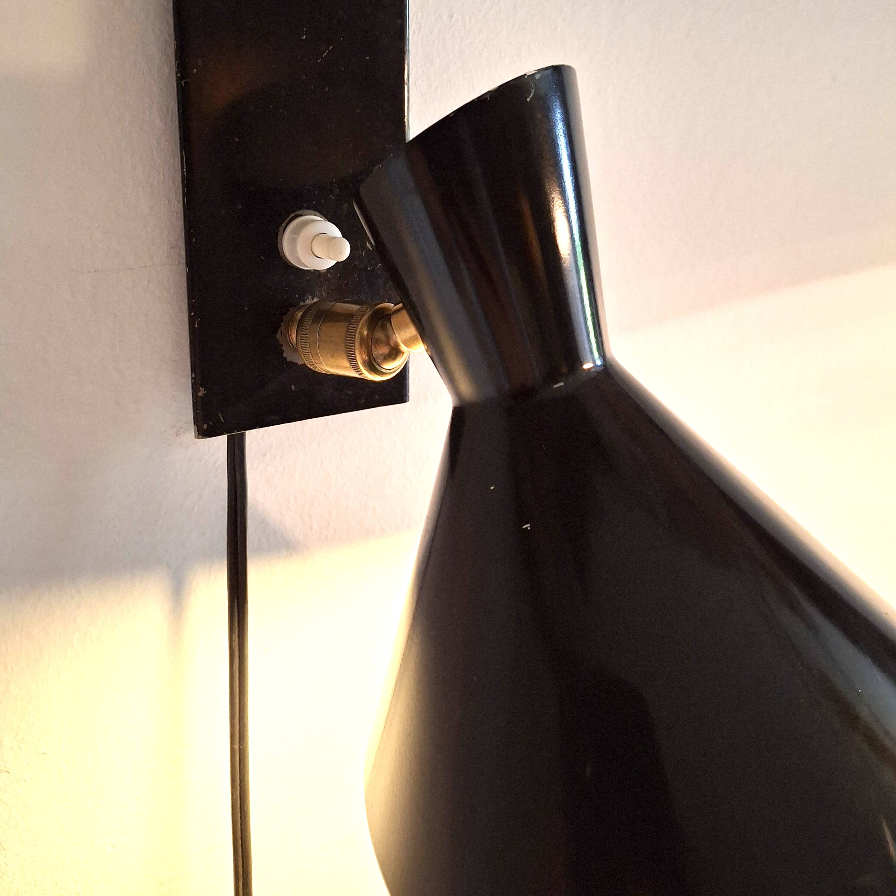 Light fixture, metal wall sconce, 1960s