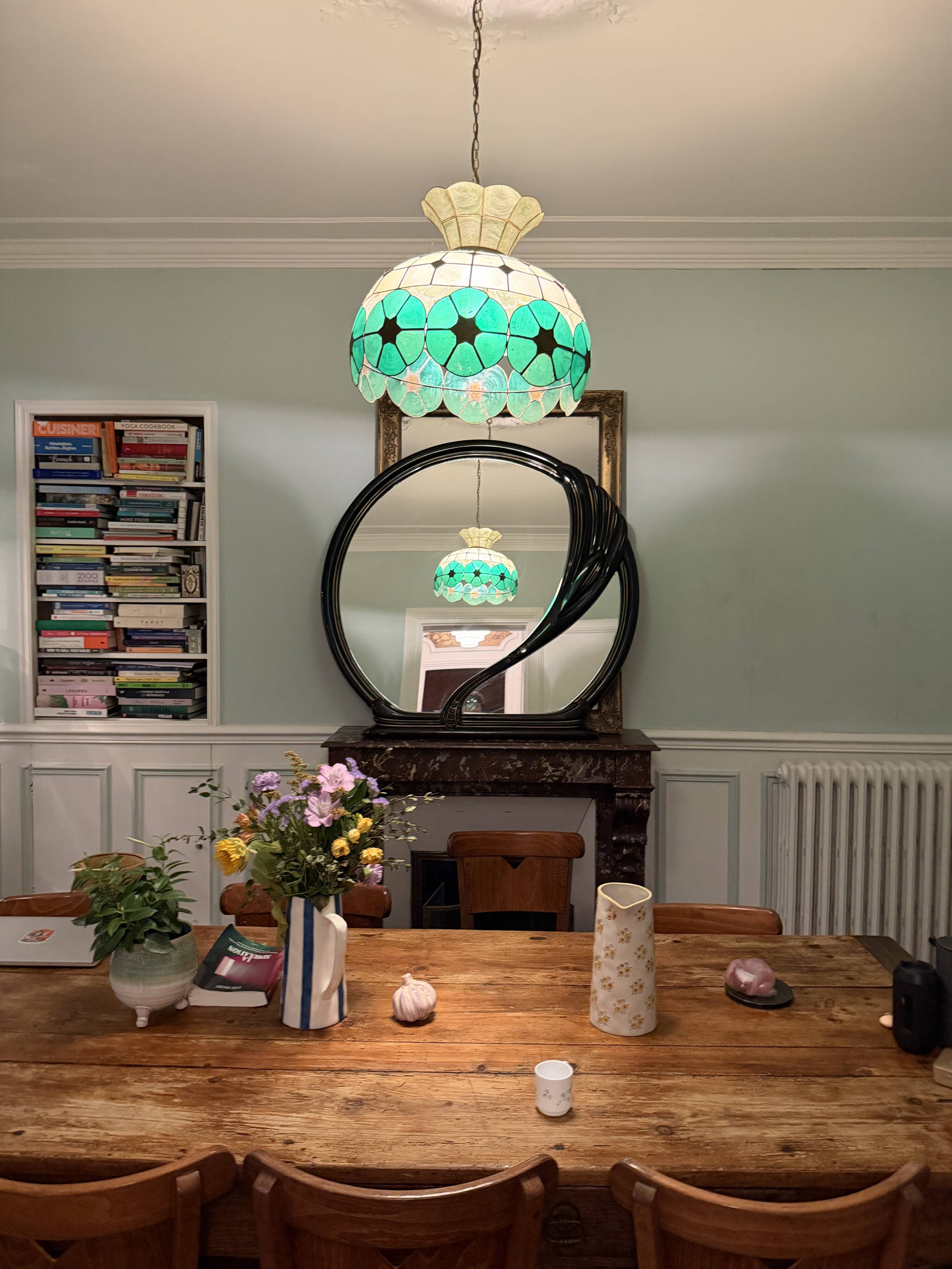 Postmodern "Black Swan" large mirror, 1970s-1980s.