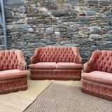 Living room 3 pieces velvet toad