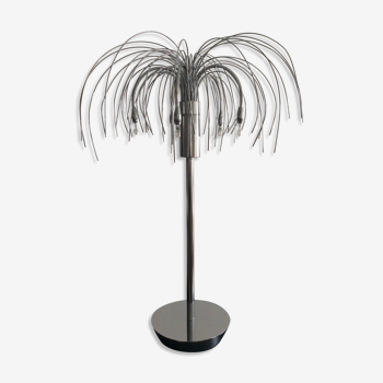 Lampe palmier halogène en métal chromé