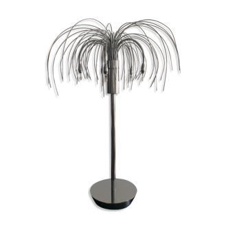 Halogen palm lamp in chromed metal