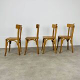 4 chaises bistrot, bois, années 60
